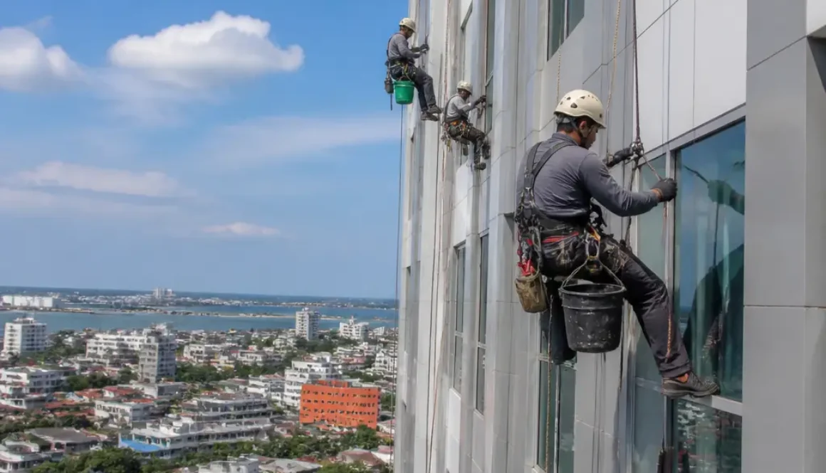 Jasa Rope Access untuk Building Maintenance di Makassar tanpa scaffolding atau gondola