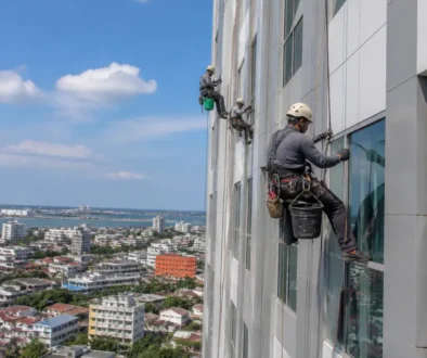 Jasa Rope Access untuk Building Maintenance di Makassar tanpa scaffolding atau gondola